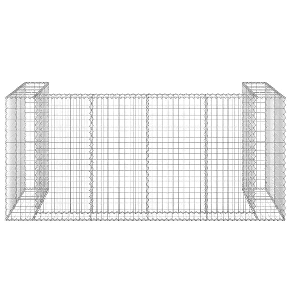 Gabionenwand für Mülltonnen Verzinkter Stahl 254x100x110 cm