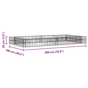 Gabionen-Hochbeet Verzinkter Stahl 200x100x20 cm