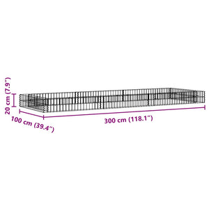 Gabionen-Hochbeet Verzinkter Stahl 300x100x20 cm