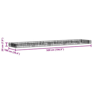 Gabionen-Hochbeet Verzinkter Stahl 500x100x20 cm