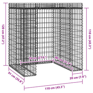 Gabionen-Mülltonnenbox 110x91x120 cm Verzinktes Eisen