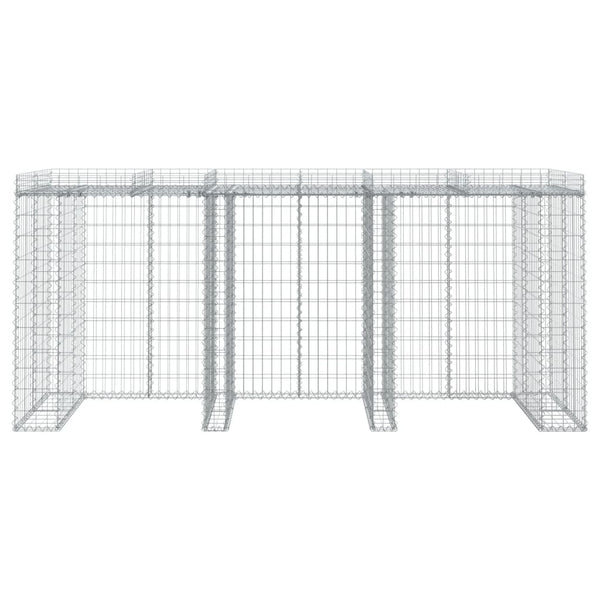 Gabionen-Mülltonnenbox 270x91x120 cm Verzinktes Eisen