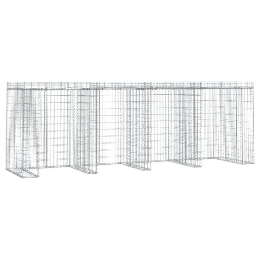 Gabionen-Mülltonnenbox 350x91x120 cm Verzinktes Eisen