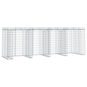 Gabionen-Mülltonnenbox 350x91x120 cm Verzinktes Eisen