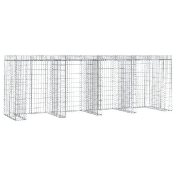 Gabionen-Mülltonnenbox 350x91x120 cm Verzinktes Eisen