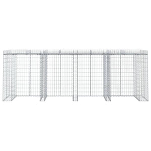Gabionen-Mülltonnenbox 350x91x120 cm Verzinktes Eisen