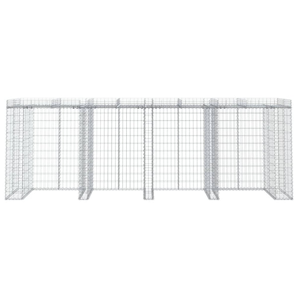 Gabionen-Mülltonnenbox 350x91x120 cm Verzinktes Eisen