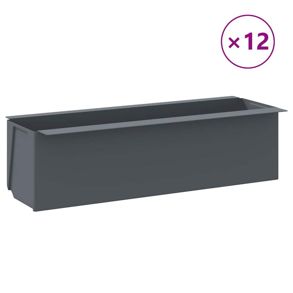 Pflanzkasten für Europaletten 12 Stk. Grau 36x13,5x9,5 cm PP