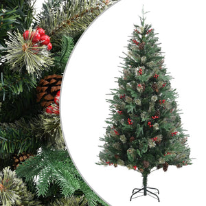 Grüner Weihnachtsbaum mit Zapfen, 225 cm