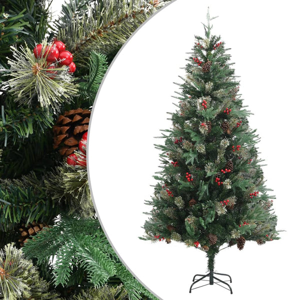 Grüner Weihnachtsbaum mit Zapfen, 225 cm