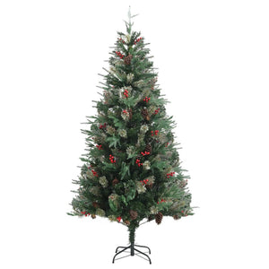 Grüner Weihnachtsbaum mit Zapfen, 225 cm
