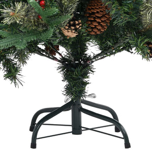 Grüner Weihnachtsbaum mit Zapfen, 225 cm