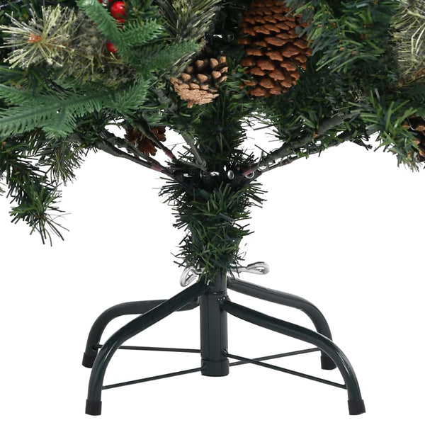 Grüner Weihnachtsbaum mit Zapfen, 225 cm