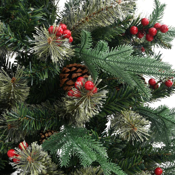 Grüner Weihnachtsbaum mit Zapfen, 225 cm