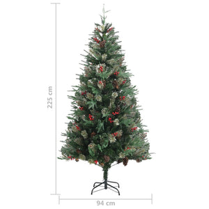 Grüner Weihnachtsbaum mit Zapfen, 225 cm