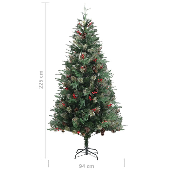 Grüner Weihnachtsbaum mit Zapfen, 225 cm