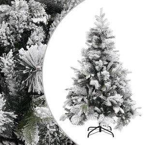 Beschneiter Weihnachtsbaum mit Zapfen, 150 cm