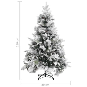 Beschneiter Weihnachtsbaum mit Zapfen, 150 cm