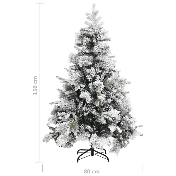 Beschneiter Weihnachtsbaum mit Zapfen, 150 cm