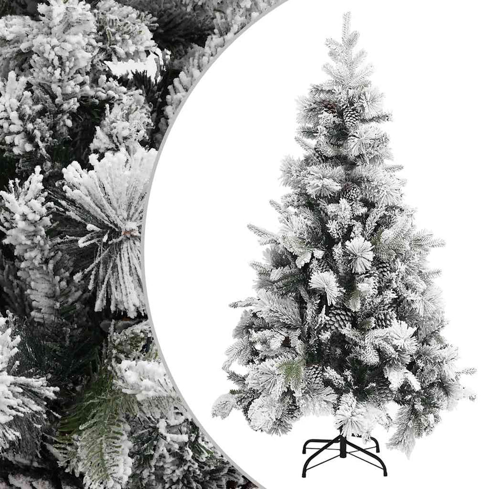 Beschneiter Weihnachtsbaum mit Zapfen, 195 cm