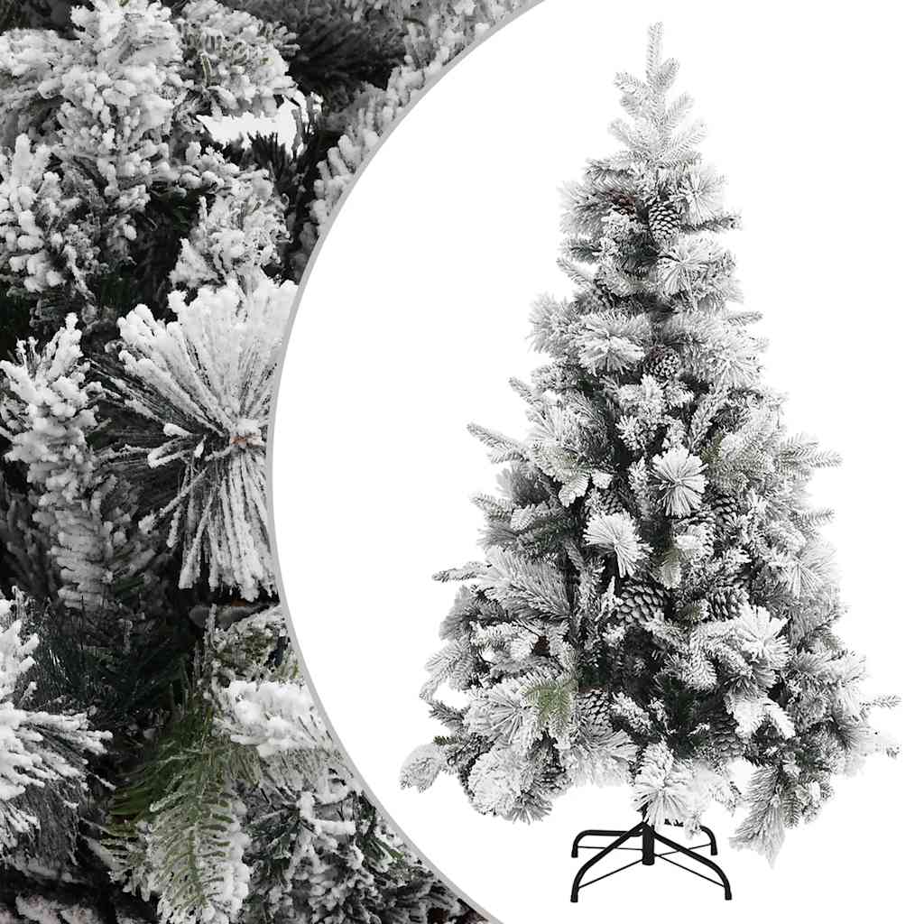 Beschneiter Weihnachtsbaum mit Zapfen, 195 cm