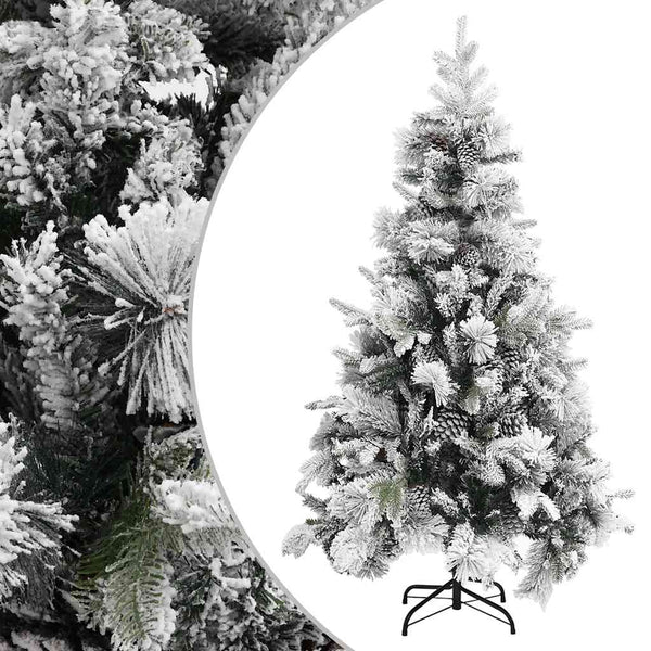Beschneiter Weihnachtsbaum mit Zapfen, 195 cm