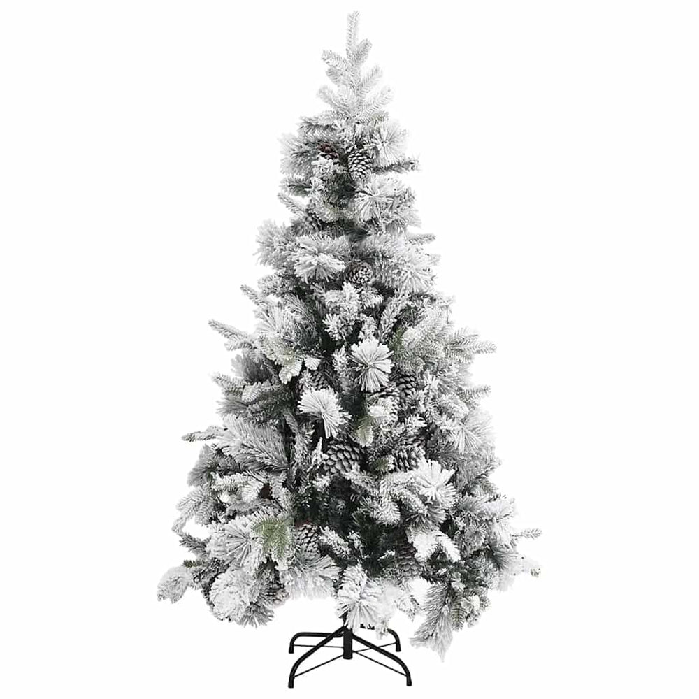 Beschneiter Weihnachtsbaum mit Zapfen, 195 cm