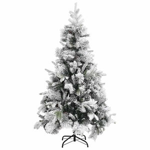 Beschneiter Weihnachtsbaum mit Zapfen, 195 cm