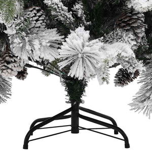 Beschneiter Weihnachtsbaum mit Zapfen, 195 cm
