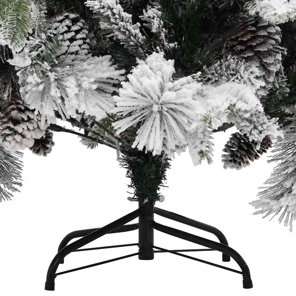 Beschneiter Weihnachtsbaum mit Zapfen, 195 cm