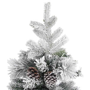 Beschneiter Weihnachtsbaum mit Zapfen, 195 cm