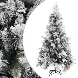 Beschneiter Weihnachtsbaum mit Zapfen 225 cm