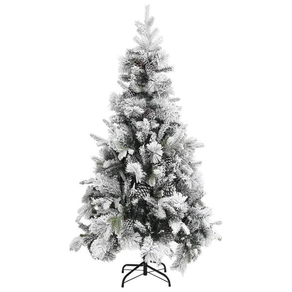 Beschneiter Weihnachtsbaum mit Zapfen 225 cm