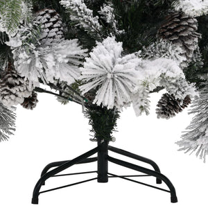Beschneiter Weihnachtsbaum mit Zapfen 225 cm