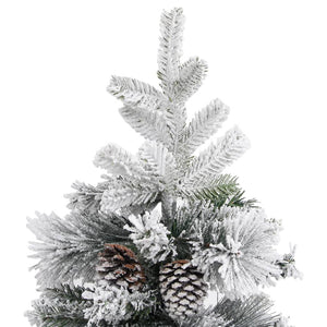 Beschneiter Weihnachtsbaum mit Zapfen 225 cm