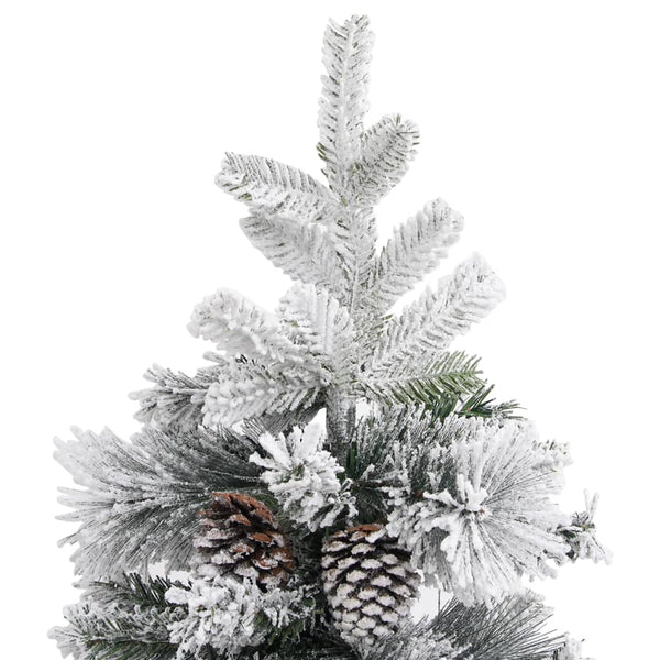 Beschneiter Weihnachtsbaum mit Zapfen 225 cm