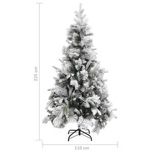 Beschneiter Weihnachtsbaum mit Zapfen 225 cm