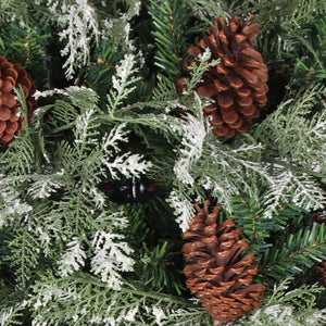 Weihnachtsbaum Grün/Weiß mit Zapfen 195cm