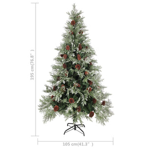 Weihnachtsbaum Grün/Weiß mit Zapfen 195cm