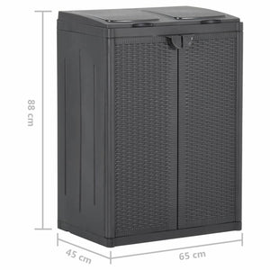 Mülleimer mit 2 Türen Schwarz 65x45x88 cm PP