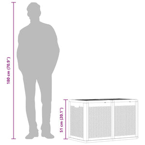 Garten-Aufbewahrungsbox 180 L Schwarz PP Rattan