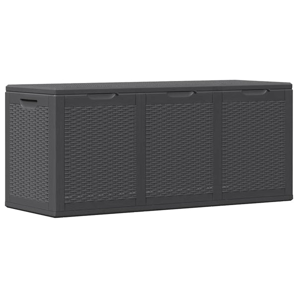 Garten-Aufbewahrungsbox 270 L Schwarz PP Rattan