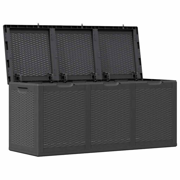 Garten-Aufbewahrungsbox 270 L Schwarz PP Rattan