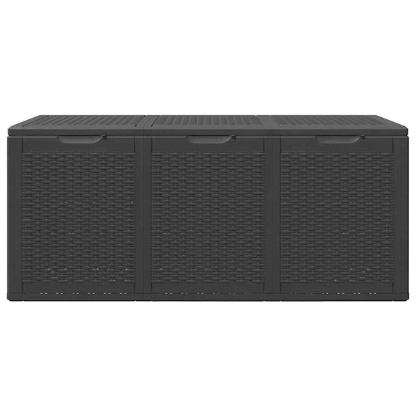 Garten-Aufbewahrungsbox 270 L Schwarz PP Rattan