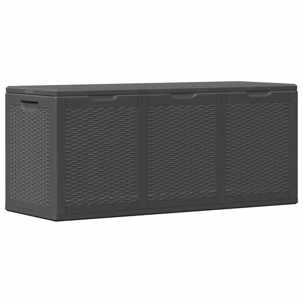 Garten-Aufbewahrungsbox 270 L Schwarz PP Rattan
