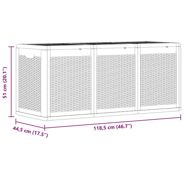 Garten-Aufbewahrungsbox 270 L Schwarz PP Rattan