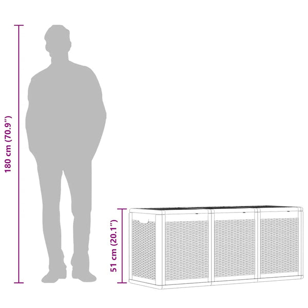 Garten-Aufbewahrungsbox 270 L Schwarz PP Rattan