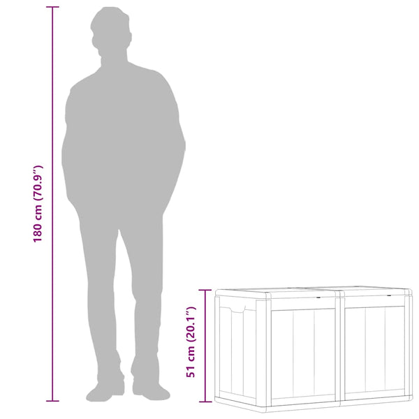 Garten-Aufbewahrungsbox 180 L Braun PP-Holzoptik
