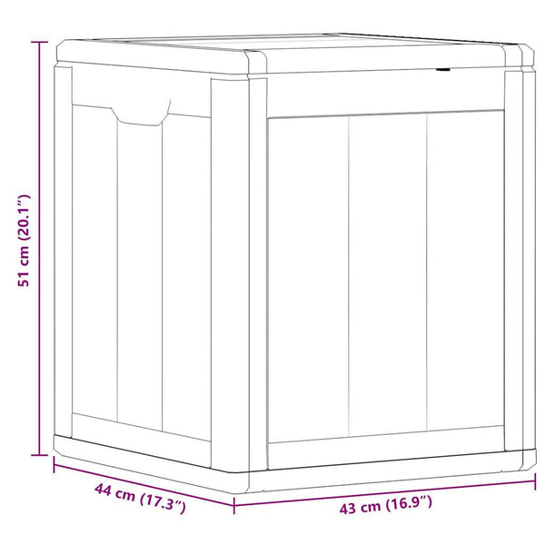 Garten-Aufbewahrungsbox 90 L Grau PP-Holzoptik