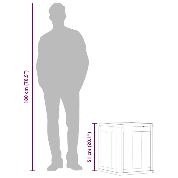 Garten-Aufbewahrungsbox 90 L Grau PP-Holzoptik
